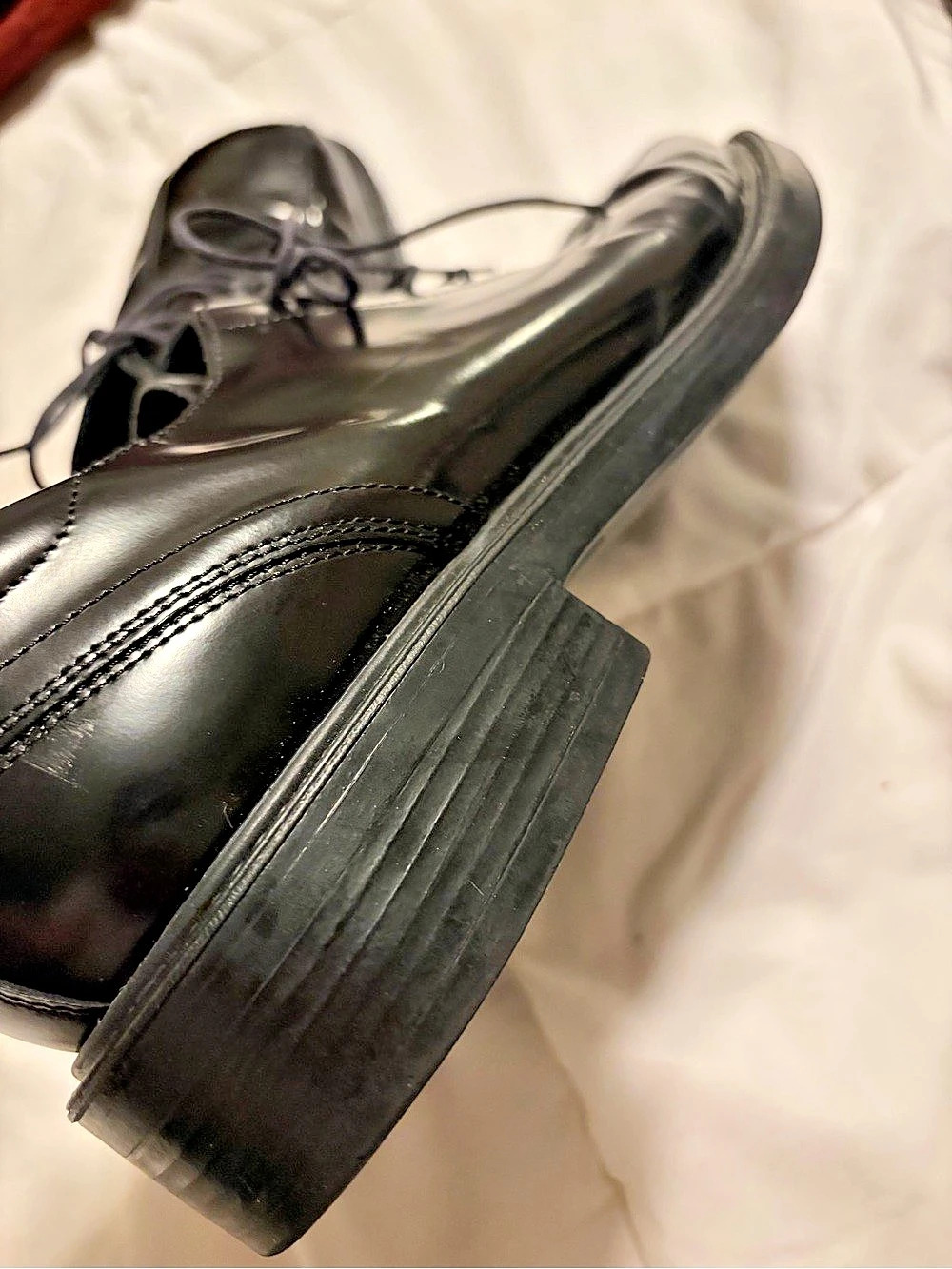 Bostonian Men’s Black Leather Split Toe Oxford Dress Shoes Size 11 Italy - Picture 4 of 7